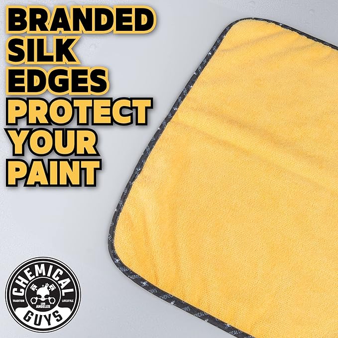 Chemical Guys MIC_507_06 Professional Grade Premium Microfiber Towel, Gold (16 in. x 24 in.) (Pack of 6)