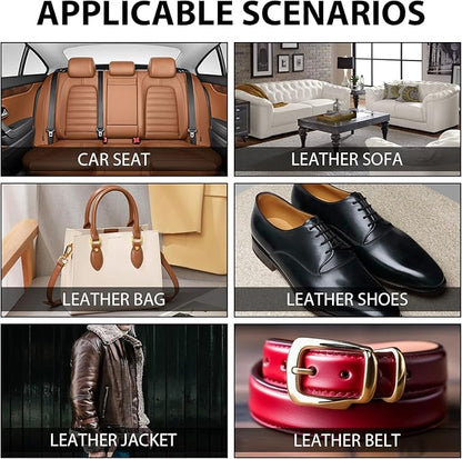 Leather Repair Kit,Car Seats, Sofa,Jacket & Purse - Repairs Burn Holes,Scratches,Tears - Restores Faux,Vinyl,Artificial and Real Leather (Ten Colors)