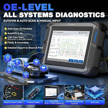 VDIAGTOOL Bidirectional Scan Tool VD70, OBD2 Scanner Diagnostic Tool with ECU Coding, 36+ Resets, PMI, FCA AutoAuth, All System, CAN FD & DoIP, V.A.G. Guide, 3-Year Update