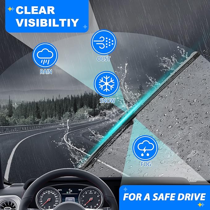 Windshield Wiper Blades Replacement for Toyota Highlander 2008-2019 Original Factory Quality Front Rear Wipers Blade Set for My Car - 26" 20" 12" (Pack of 3)