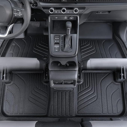 Floor Mats Set for Honda CRV 2026 2025 2024 2023 Accessories(Hybrid & Gasoline), Full Coverage All Weather Floor Mats Cargo Mat with Backrest Protectors & Door Sill Guards