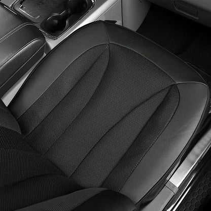 GIANT PANDA 2 Pcs Front 3D Air Mesh Car Seat Cover Custom Fit Ford F150 F250 F350 F450 SuperCrew/Crew Cab Pickup Trucks, Breathable Cooling Seat Protector with Composite Sponge Inside (Black)