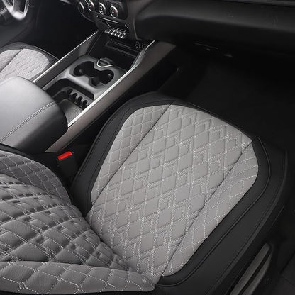 JOJOBAY Car Seat Covers for Dodge Ram Full Set,Fit Ram 2009-2025 1500/2500/3500 Pick-up Truck,Crew,Regular,Quad,Mega Cab,Waterproof Leather Seat Covers Protectors（5 PCS Full Set,Black-Grey）
