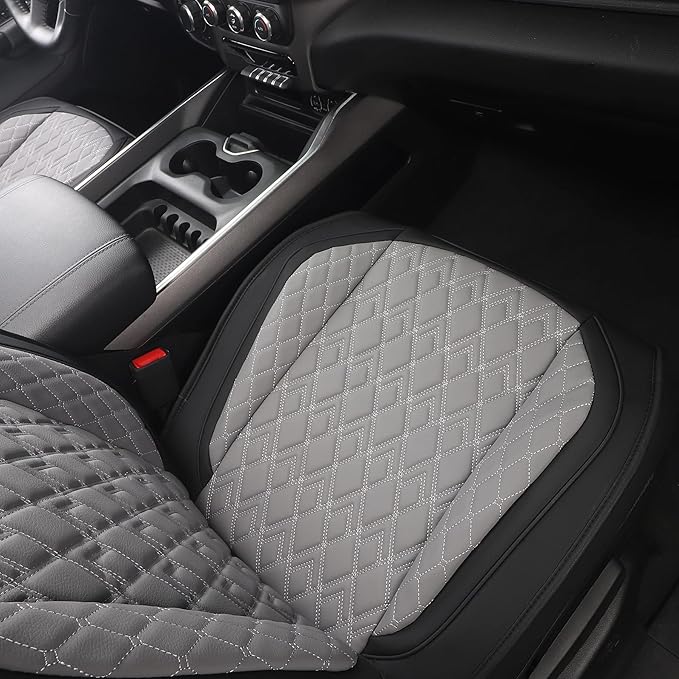 JOJOBAY Car Seat Covers for Dodge Ram 2 Pcs Front,Fit Ram 2009-2025 1500/2500/3500 Pick-up Truck,Crew,Regular,Quad,Mega Cab,Waterproof Leather Seat Covers Protectors（2 PCS Front,Black-Grey）