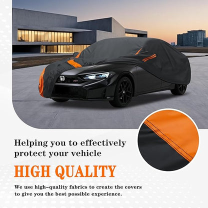 in Full Exterior Sedan Car Cover All Weather, Waterproof，UV Resistant, Dustproof, and Snowproof Fit Toyota,Camry,Tesla Model 3,Honda Accord,Nissan Altima,Kia K5 etc.Size A4