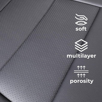 coverdream CRV Waterproof Leather Seat Covers Custom Fit for 2017-2022 Honda CRV LX,EX,SE,EX-L,Touring,Hybrid,Full Coverage,Airbag Compatible,Car Seat Protector(Full Set,Black&Brown)