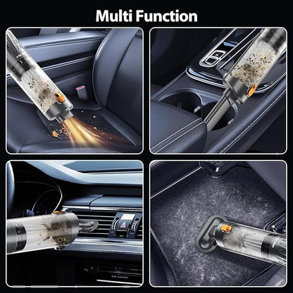 Handheld Vacuum Cordless 15000PA Car Vacuum 3-in-1 Hand Held Vacuums 1.1 Pounds Hand Vac Cordless Rechargeable One-Touch Empty for Cleaning Cars Offices Homes Pet Hair and Dust (Orange)