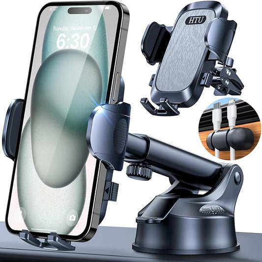 2025 Ultimate Car Phone Mount【98+LBS Strongest Suction & Military-Grade】【Patent & Safety Certs】 Cell Phone Holder Truck Stand for Dashboard Windshield Vent for iPhone 15 Pro Max 14 Samsung,Dark Grey