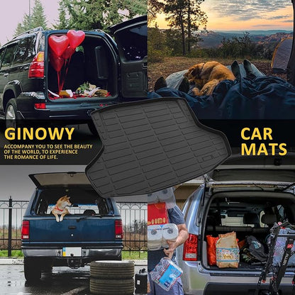GINOWY-Floor Mats & Cargo Liner for Honda Civic Hybrid Sedan 2025, TPE All Weather Civic Car Floor Mats, Non-Slip Trunk Mat Civic Floor Liners Accessories Black