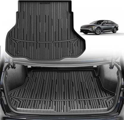 TripleAliners All Weather Trunk Mat Compatible with 2024-2025 KIA K4 Sedan Accessories Cargo Mat Custom Fit TPE Full Coverage Protection Odorless Waterproof Cargo Liner