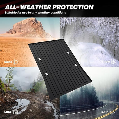 LASFIT Truck Bed Mat for Tesla Cybertruck 2024 2025 2023 6FT Bed Liner Car Accessories, Custom Fit TPE All Weather Pickup Cargo Liner Frunk Rear Sub Trunk Mat Set 3PCS