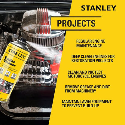 STANLEY AP 92 Engine Cleaner Spray - 12x12 Fl. oz., Automotive Degreaser Spray,Use for Tight Spaces, Non-corrosive - 2 Pack