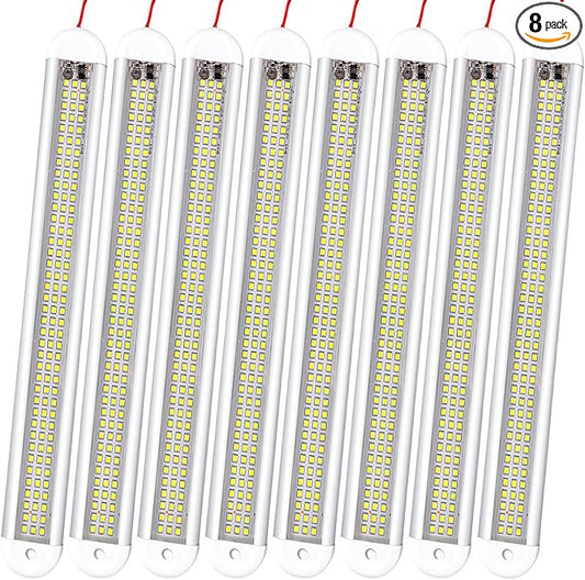 Enclosed Trailer 12v Led Light Bar, 120Leds 1500lm 8W DC 12 Volt Led Strip Lights with On/Off Switch, for Enclosed Cargo Trailer, Car Rv Van Truck Lorry Camper Boat Caravan Motorhome