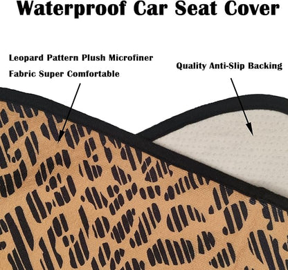 Car Seat Cover Protector Front Seats,for Gym Workout,Running,Swimming,Beach and Hiking,Waterproof Sweat Towel Bucket Seat Covers for Cars SUV Trucks (Leopard, 1Pcs)