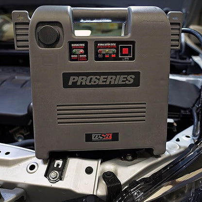 Schumacher Electric Car Battery Jump Starter & Portable Power Station - 1800 Peak Amps - 12V DC Power Outlet - with Overload & Short-Circuit Protection & Jumper Cables - DSR119