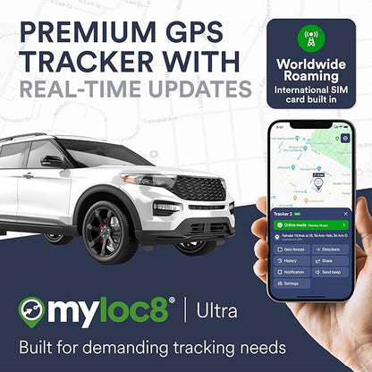 Ultra GPS Tracker for Vehicles – Rugged, Waterproof, Hidden GPS Car Tracker Device for Vehicles, Trucks - 4G LTE, Real-Time Updates, 9 Months Battery Life - Subscription Required