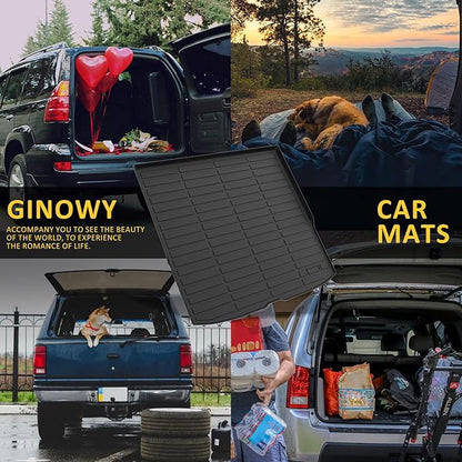 GINOWY-Floor Mats & Cargo Liner for Honda Passport 2019-2024 2025, TPE All Weather Protection Car Mats Custom Anti-Slip Trunk Mat 2025 Passport Floor Liners Waterproof Passport Accessories Black