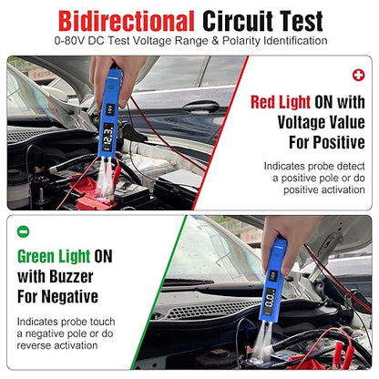 OBDResource Test Light Automotive, Power Circuit Probe Tester, 12V - 24V Car Fuse Tester with Test Light & LCD Display, Automotive Short Circuit Located and Component Activated, Overload Protection