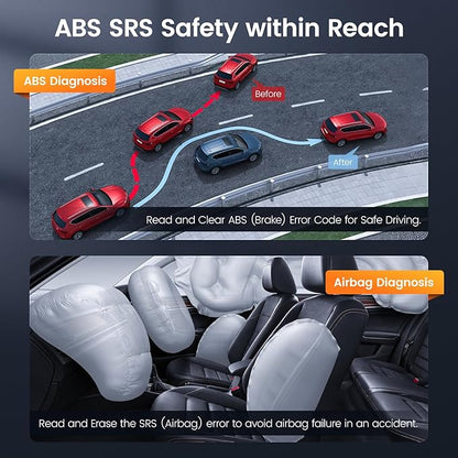 ANCEL AD610 Pro ABS SRS OBD2 Scanner, ABS Bleeding, SAS Calibration, ABS, Airbag, EPB, Oil Reset, Full OBD2 Functions, AutoVIN, Free Lifetime WiFi Updates