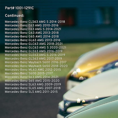 Premium Ceramic Front Brake Pads (1001-1291C) Compatible with 2007-2022 Audi/Mercedes-Benz (AMG GT/AMG GT 43/AMG GT 53/AMG GT 63/AMG GT 63 S/AMG GT C/AMG GT R/AMG GT S/C63 AMG & More)