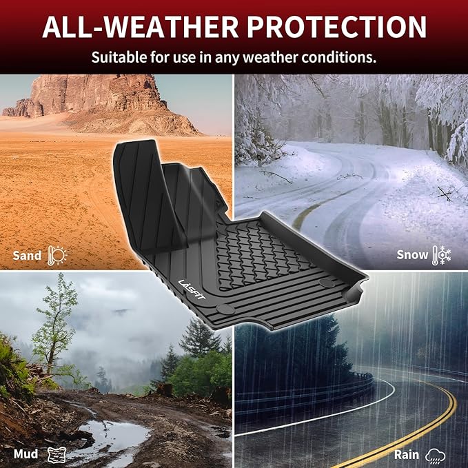 LASFIT Floor Mats Fit for Lexus 2025 2024 2023 2022 NX/NX250/NX350 (Not for Hybrid), All Weather Car Mats for Lexus NX 250/NX 350/NX 350 F Sport TPE Heavy Duty Floor Liners,Front & Rear Rows,Black