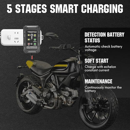 1.5-Amp Smart Car Battery Charger,6V and 12V Automotive Battery Charger Battery Maintainer,Trickle Charger,Float Charger for Cars,Motorcycle,ATV,AGM,Gel,Lithium and Deep Cycle Batteries