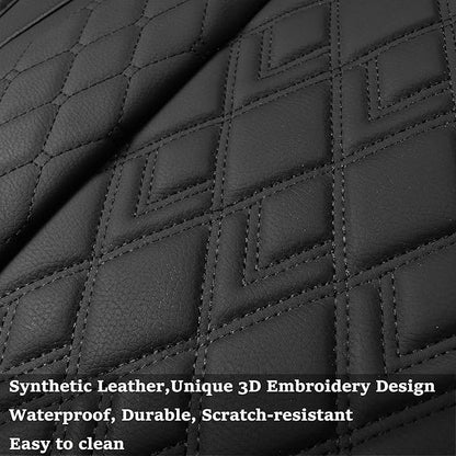 JOJOBAY Car Seat Covers for Dodge Ram 2 Pcs Front,Fit Ram 2009-2025 1500/2500/3500 Pick-up Truck,Crew,Regular,Quad,Mega Cab,Waterproof Leather Automotive Seat Covers 2 PCS Front,Black