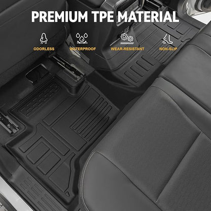 Floor Mats Set for 2024 2025 Toyota Land Cruiser Prado 5 Seats, Full Coverage All Weather Floor Mats Cargo Mat with Backrest Protectors & Door Sill Guards for Land Cruiser Accessories