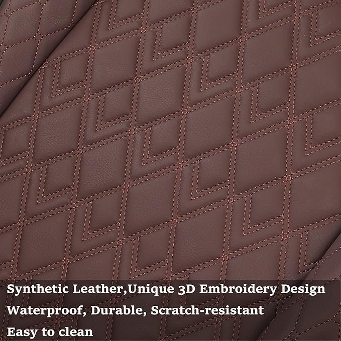 JOJOBAY Car Seat Covers for Dodge Ram 2 Pcs Front,Fit Ram 2009-2025 1500/2500/3500 Pick-up Truck,Crew,Regular,Quad,Mega Cab,Waterproof Leather Seat Covers Protectors（2PCS Front,Black-Brown）