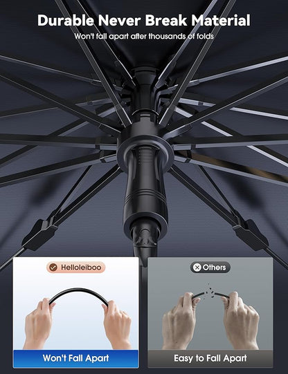 helloleiboo 𝟐𝟎𝟐5 𝑼𝑷𝑮𝑹𝑨𝑫𝑬 Car Windshield Sun Shade Umbrella,Colorful 360°Rotating Foldable Windshield Sun Shade Front Window Reflective Polyester Blocks Heat and Sun Sun Shade for Cars SUV