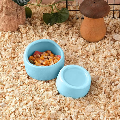 1 Blue Small Animal Bowl - Durable Hamster Food & Water Dish, Easy-Clean Design for Guinea Pigs, Rabbits, Hedgehogs, Birds (Parrots, Finches), Gerbils and Mice Hamster Bowl