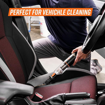 Armor All AA07V2 0901 Cordless Car Vacuum Handheld Mini Vacuum Cleaner for Car Interior Home, Orange
