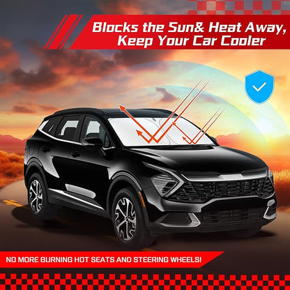 ARISMOTOR Windshield Sun Shade for Kia Sportage NQ5 2023-2025, Custom Fit Foldable Front Window Sunshade Sun Visor Protector, Block UV Rays Keep Your Car Cooler