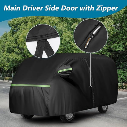 Car Cover for 1950-1992 VW Bus T1 T2 T3, Waterproof 420D Oxford Cloth Cover Outdoor Full Car Covers with Zipper Windproof Heavy Duty All Weather with Wind, Sun, UV and Dust Protectio