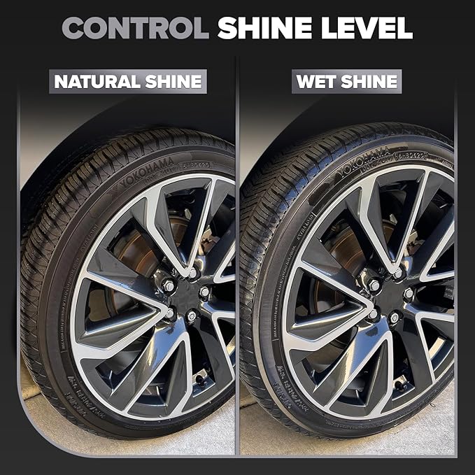 Carfidant Ultimate Tire Shine Gallon - Black Satin Shine - New Look Tire Dressing and Rubber Protectant - Long-Lasting with Non-Grease and No Sling - 128 fl. oz.