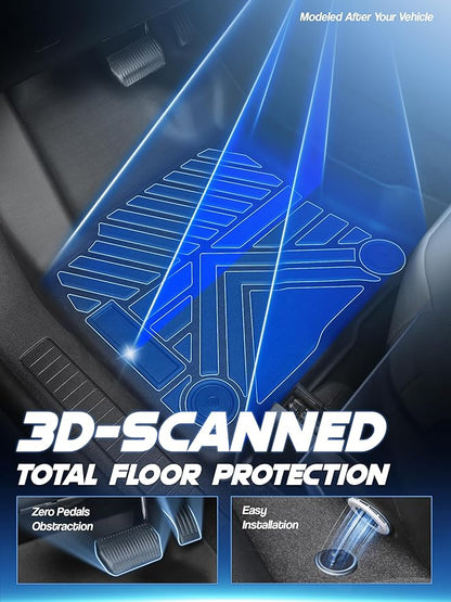 Car Floor Mats for Ford Escape 2020-2024 2025 (Not for Hybrid) Accessories,TPE All Weather Protection Floor Mats,Custom Fit 1st&2nd Row Car Floor Liners Set,Heavy Duty Accessories,Black
