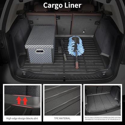 Wayhigh-All Weather Floor Mats and Cargo Mat Set Fit for 2021-2024 2025 Buick Envision TPE Car Mats Waterproof Heavy Duty Rubber Floor Liners for Envision Accessories
