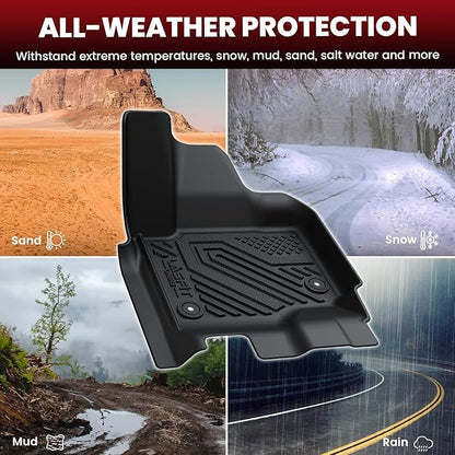 LASFIT Floor Mats & Cargo with Backrest Mat for Ford Expedition Max & Lincoln Navigator L 7 Seats 2025 (Not fit 8 Seats),Costom Fit All Weather Protection TPE Easy Clean Floor Liners,Full Set,Black