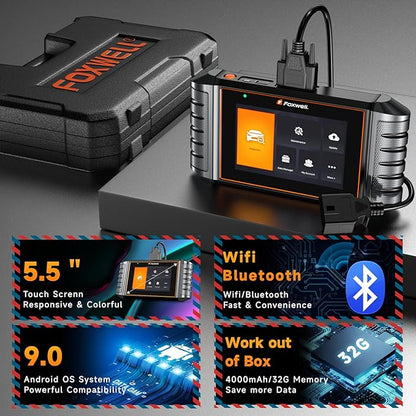2025 FOXWELL NT716 OBD2 Scanner Bidirectional Control 9+ Resets Scan Tool ABS SRS Transmission Engine Diagnostic Code Reader WiFi Update Injector Coding/D-P-F/BMS/ABS Bleed/Oil/EPB/TPMS/SAS/Throttle