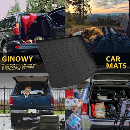 GINOWY-Floor Mats & Cargo Liner for Lincoln Corsair 2020-2024 2025 (Not for Plug-in Hybrid), TPE All Weather Corsair Car Floor Mats, Non-Slip Trunk Mat Corsair Floor Liners Accessories Black