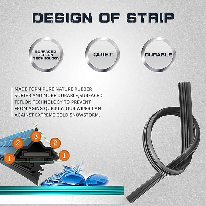 AUTOBOO 26"+17" Windshield Wipers with 12" Rear Wiper Blade Replacement for Nissan Rogue Pathfinder 2013 2014 2015 2016 2017 2018 2019 2020 2021 2022 2023 -Original Factory Quality (Pack of 3)