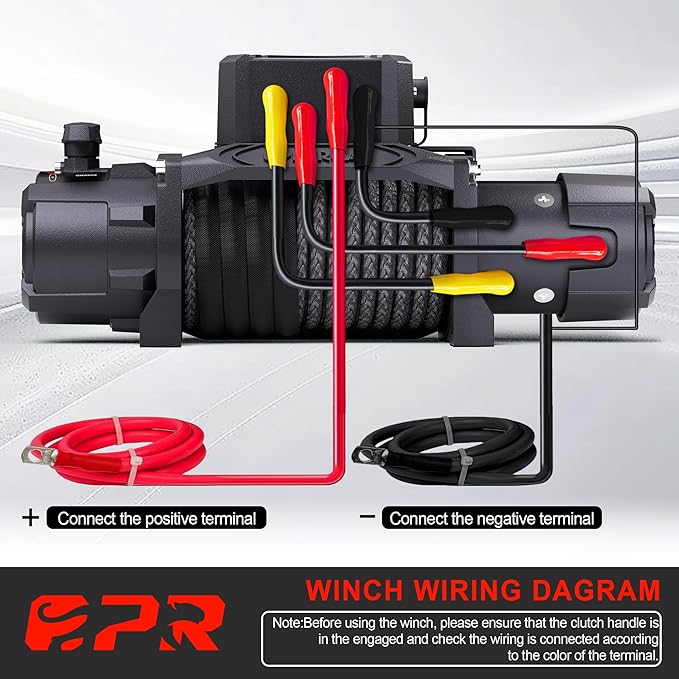 OPENROAD 13500 lb Recovery Winch with Synthetic Rope and 2 Wireless Remotes - IP68 Waterproof 12V Electric Winch for Jeep, SUV, Truck & Trailer - Panther Series 3S