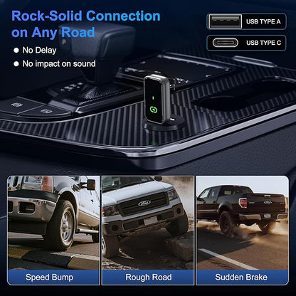 Wireless CarPlay Adapter 2025 Mini Size Multi-User Dongle Seamless Car Bluetooth Carplay Adapter for iPhone and Vehicle USB & Type-C Plug and Play Car Play Wire to Wireless No Delay Auto Connect