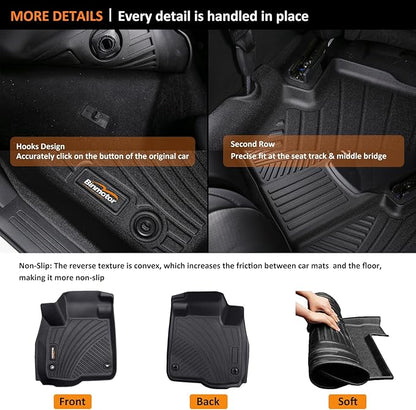 Binmotor-All Weather Custom Floor Mats with Cargo Liner for Acura MDX 2025 2024-2022, 1st & 2nd & 3rd Row Full Set Car Mats TPE, Heavy Duty Car Floor Liners for MDX Accessories