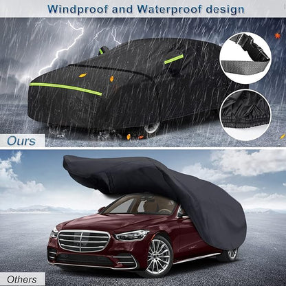 for Mercedes Benz S Car Cover Waterproof All Weather Heavy Duty Protection Outdoor Full Car Covers Windproof with Driver Side Zipper Custom Fit for Mercedes Benz S-Class 2006-2025