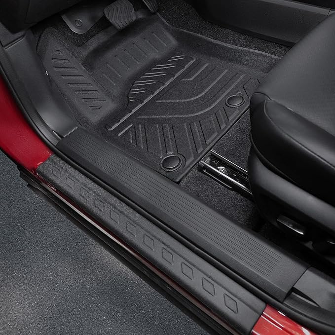 Floor Mats Set for Nissan Rogue 2025 2024-2021 Accessories, Full Coverage All Weather Floor Mats Cargo Mat with Backrest Protectors & Door Sill Guards (Not for Sport)
