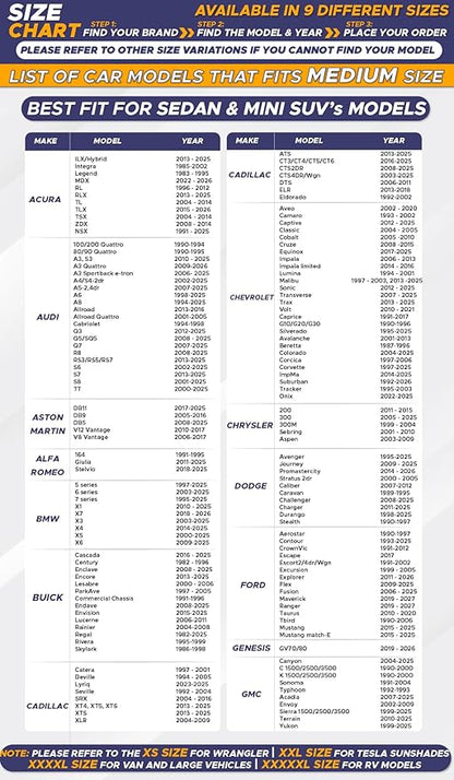 EcoNour Car Windshield Sunshade | Blocks 99% Heat & Keeps Interior Cool | Universal Fits Cars, SUVs, Trucks | Automotive Sun Screen, Visor & Car Accessories for Summer | Medium (64x32 Inches)