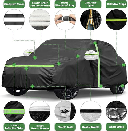 Car Cover for 2014-2025 Mini Cooper/Cooper S/Hardtop/Clubman/Countryman 4 Door,Full Exterior Car Covers for Automobile All Weather Waterproof Heavy Duty,Zipper/Cotton UV Proof Custom fit【210T Taffeta】