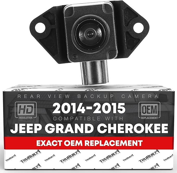 Rear View Backup Camera - Compatible with 2014-2015 Jeep Grand Cherokee - Reverse Park Assist Camera Replacement - OEM 68375333AA, 68137943AD, 68137943AE, 68137943AF, 68137943AG, 68137943AH, 590-071