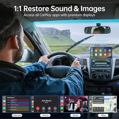 Wireless CarPlay Adapter for iPhone, Converts Wired to Wireless CarPlay Dongle 2024 Upgrade Zero Latency Plug & Play fit for Cars from 2017 & iOS 10+